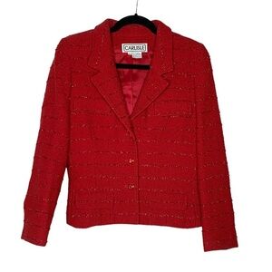 Carlisle Vintage Red Wool‎ Blend Blazer